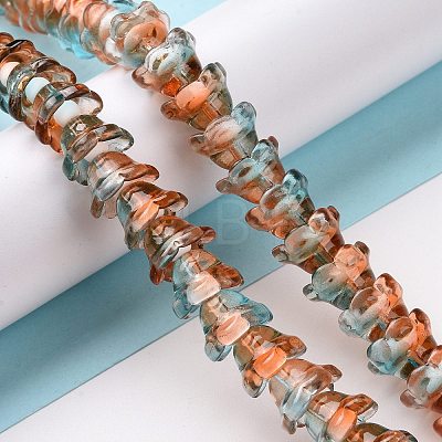 Transparent Glass Beads Strands LAMP-H061-01B-02-1