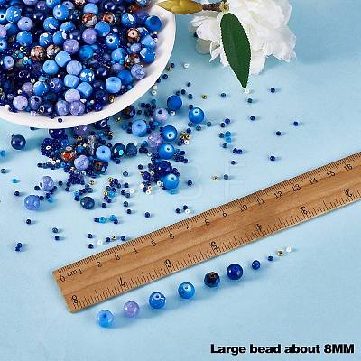 2 Bag Glass Round Beads Set JX547M-1