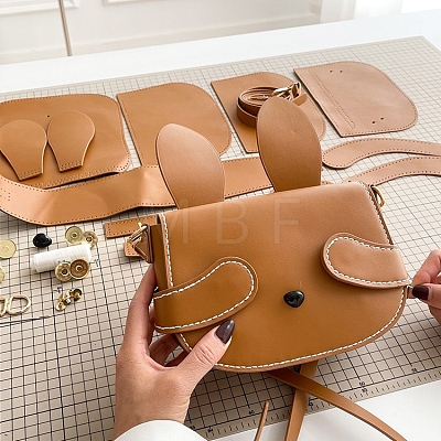 DIY PU Leather Rabbit Crossbody Lady Bag Making Sets PW-WG75552-02-1