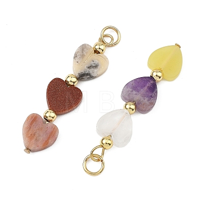 Natural & Synthetic Mixed Gemstone Pendants PALLOY-JF05724-01-1