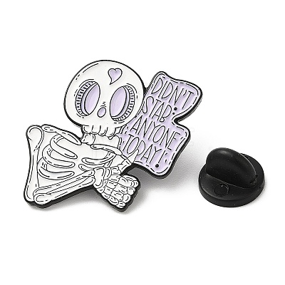 Halloween Skull Enamel Pin JEWB-E023-07EB-02-1