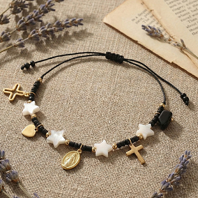 Religious 304 Stainless Steel Charm Bracelets KS0574-1