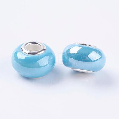 Handmade Porcelain Ceramic Spacer European Beads Fit Charm Bracelets X-OPDL-G001-5-1