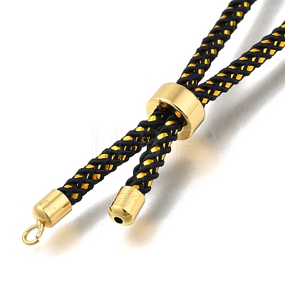 Braided Cotton Cord Slider Bracelet Making MAK-R001-01G-08-1