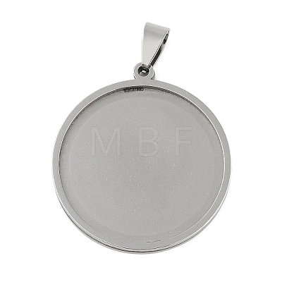 Non-Tarnish 201 Stainless Steel Pendant Cabochon Settings X-STAS-L279-009P-1