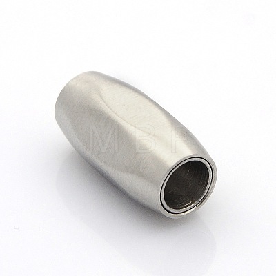 304 Stainless Steel Matte Surface Magnetic Clasps with Glue-in Ends STAS-O042-D-31-1