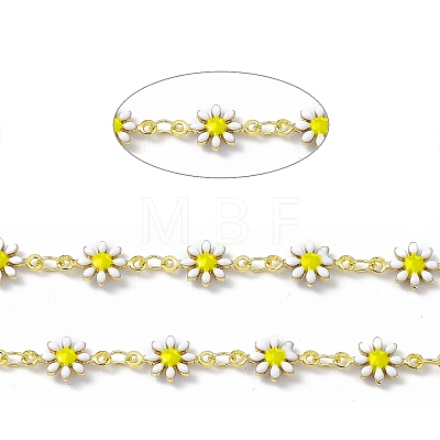 Handmade Eanmel Daisy Flower Link Chains CHC-F015-05G-02-1
