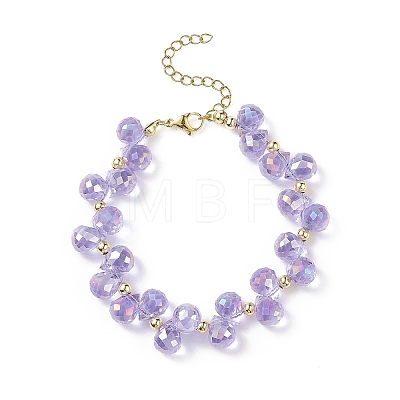 Bling Glass Teardrop Beaded Bracelet for Women BJEW-JB08991-1