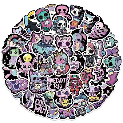 50Pcs PVC Self Adhesive Gothic Stickers Set STIC-C003-09-1