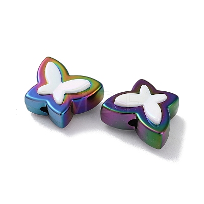UV Plating Rainbow Iridescent Acrylic Beads OACR-H112-19D-1