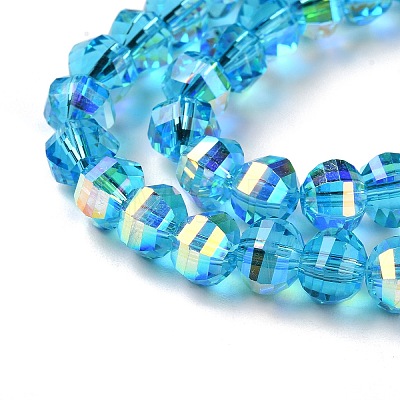 Transparent Electroplate Glass Beads Strands GLAA-Q099-D01-02-1