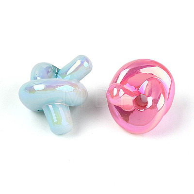 UV Plating Luminous Opaque Acrylic Beads SACR-T017-90M-1