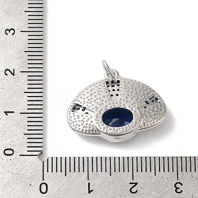 Rack Plating Brass Micro Pave Cubic Zirconia Pendants KK-U022-14P-1