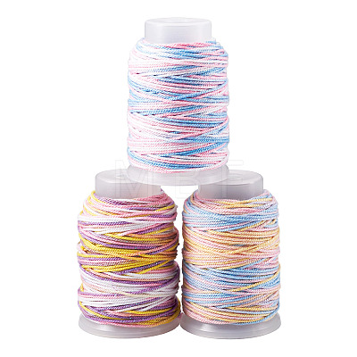 3 Rolls 3 Colors Segment Dyed Macrame Cotton Cord OCOR-TA0004-20A-1