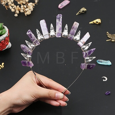 Natural Amethyst Hair Bands PW-WG39EEE-14-1