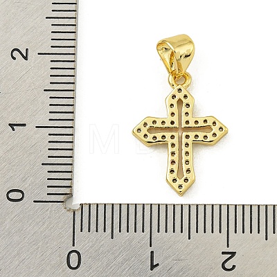 Rack Plating Brass Pave Cubic Zirconia Pendants KK-U029-02G-05-1