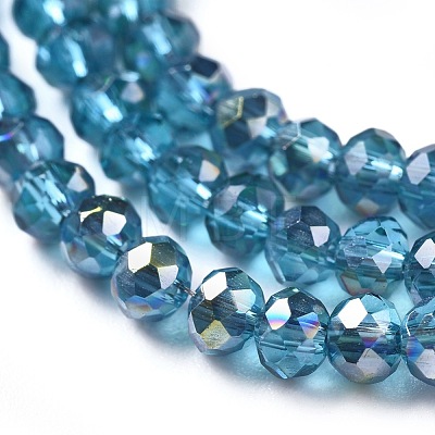 Electroplate Glass Faceted Rondelle Beads Strands EGLA-D020-3x2mm-43-1