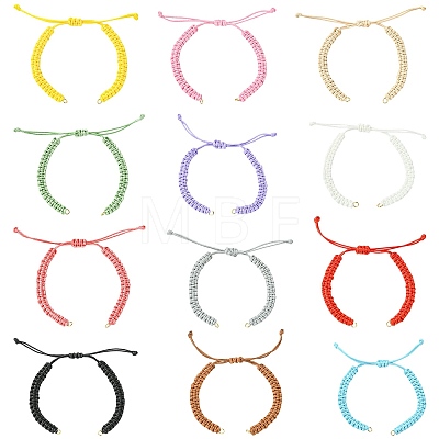 12Pcs Waxed Polyester Cord Bracelets Making AJEW-CJ00021-1