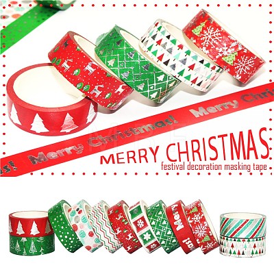 Christmas Theme DIY Scrapbook Decorative Adhesive Tapess DIY-CJC0001-12-1