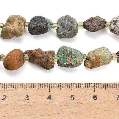 Raw Rough Natural HuBei Turquoise Beads Strands G-A322-B03-02-1