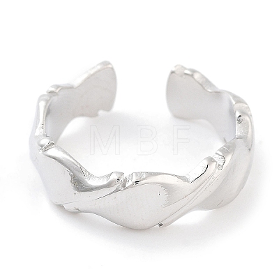 304 Stainless Steel Open Cuff Rings for Women RJEW-K273-14P-1