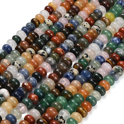 Natural Mixed Gemstone Beads Strands G-B189-A01-5x8mm-1