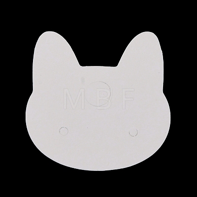100Pcs Cat Head Shape Paper Jewelry Earring Display Cards AJEW-Z021-03A-1