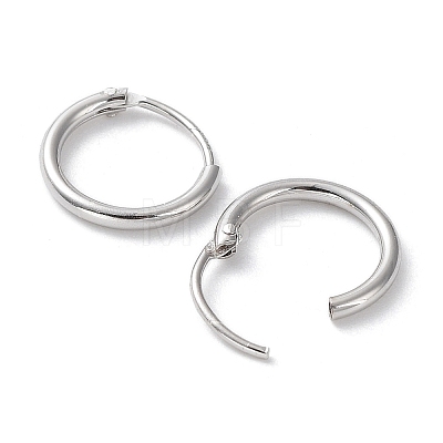Rhodium Plated 925 Sterling Silver Huggie Hoop Earrings EJEW-K258-02A-P-1