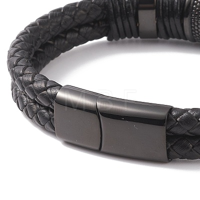 Leather Braided Cord Bracelets BJEW-E352-36B-1
