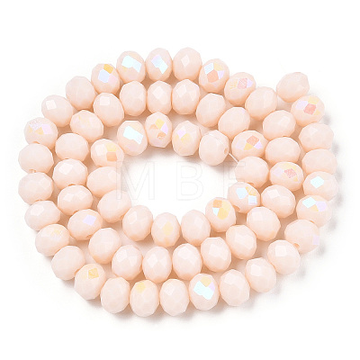 Electroplate Opaque Solid Color Glass Beads Strands EGLA-A034-P2mm-L20-1