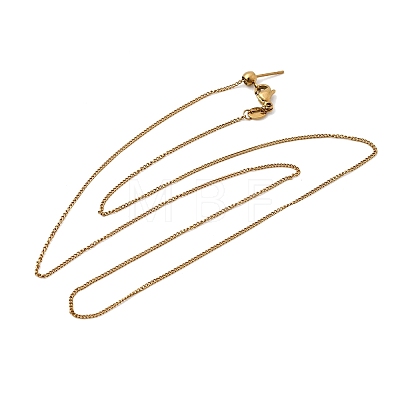 1.5MM Unisex 304 Stainless Steel Curb Chain Necklaces NJEW-P356-15G-1
