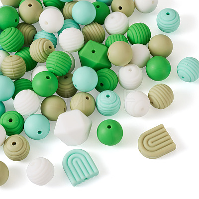 88Pcs 12 Style Silicone Beads SIL-TA0001-21-1