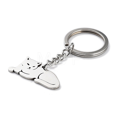Animal 304 Stainless Steel Pendant Keychains KEYC-P017-A02-1