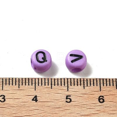 Opaque Acrylic Beads OACR-R005-02G-1