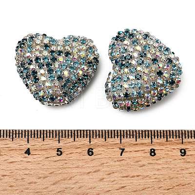 Sparkling Acrylic Heart Beads with Rhinestone Embellishment LS-OACR-NH0001-02B-03-1