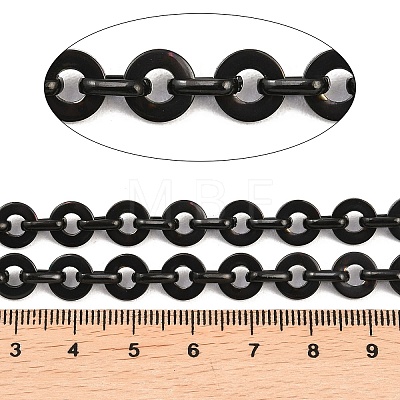 201 Stainless Steel Flat Round Link Chains Chains CHS-F024-08EB-1