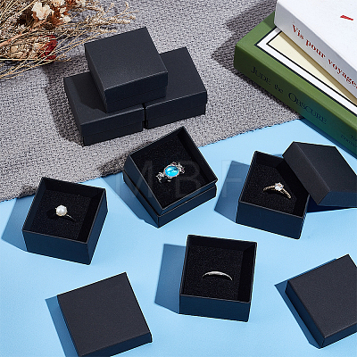 Square Paper Ring Storage Boxes LS-CON-WH0098-10-1
