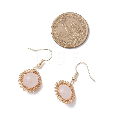 Gemstone Flower Dangle Earrings EJEW-JE06720-1