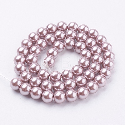 Eco-Friendly Glass Pearl Beads Strands HY-A008-8mm-RB017-1