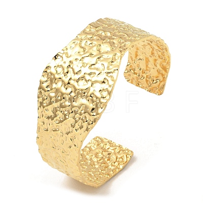 304 Stainless Steel Textured Wide Cuff Bangles BJEW-P302-10G-1