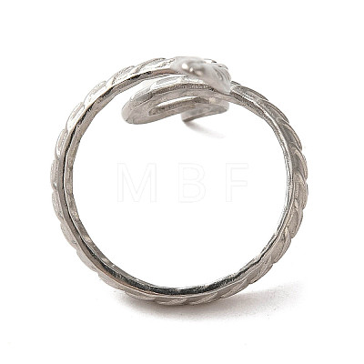 304 Stainless Steel Open Cuff Ring RJEW-C068-01C-P-1