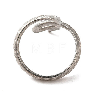 Non-Tarnish 304 Stainless Steel Open Cuff Ring RJEW-C068-01C-P-1