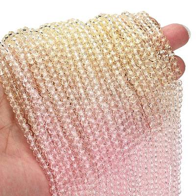 Transparent Painted Glass Beads Strands X1-DGLA-A034-T4mm-A25-1
