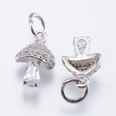 Brass Micro Pave Cubic Zirconia Charms LS-RB-I077-25P-RS-1