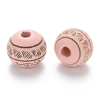 Painted Natural Wood Beads WOOD-N006-02A-03-1