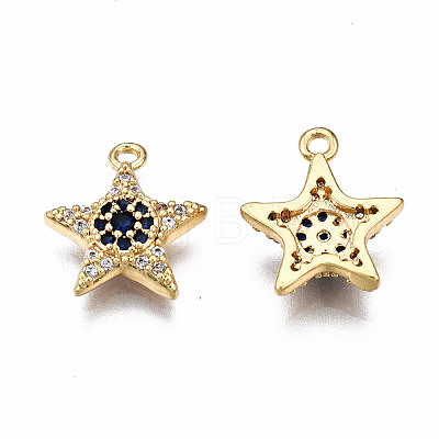 Brass Micro Pave Cubic Zirconia Charms KK-Q277-069-NF-1