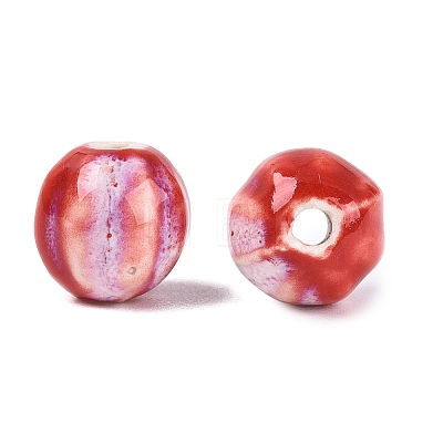 Vintage Porcelain Corrugated Beads PORC-N013-11N-1