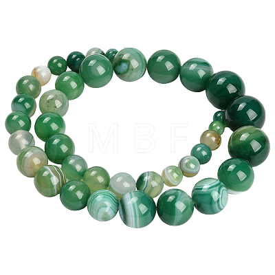 1 Strand  Natural Banded Agate Graduated Beads Strands G-PA0002-04B-1