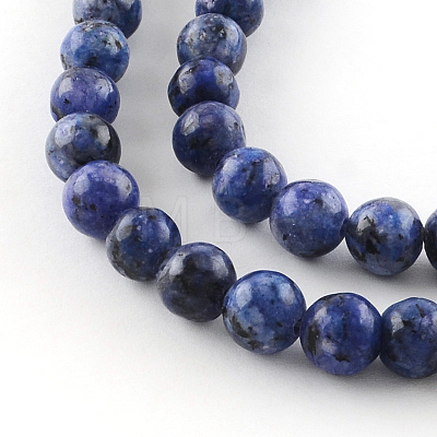 Dyed Natural Sesame Jasper Round Beads Strands X-G-R342-6mm-12-1