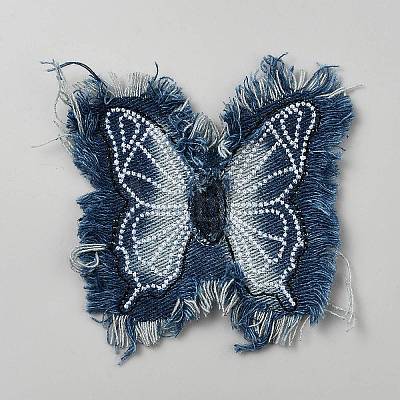 Polyester Denim Butterfly Patches FB-FZC8B93-01-1